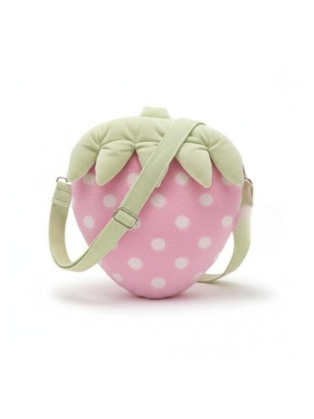 Plush Strawberry Crossbody Bag Floral Embroidered Mini Phone Purse